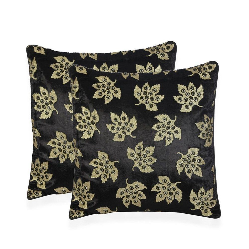 Golden Maple Leaf Pattern Faux Velvet Covers